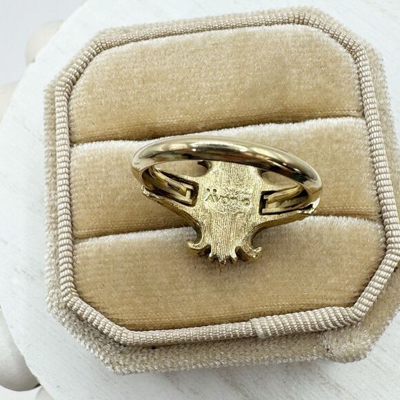 Vtg Avon Queensbury Purple Faux Amethyst Ring Victorian Revival Size 5-6.5 - Picture 10 of 14